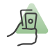 een icoon met hand met zakje geld en groene driehoek een icoon met hand met zakje geld en groene driehoek