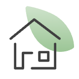 Huis met groen blaadje Huis met groen blaadje